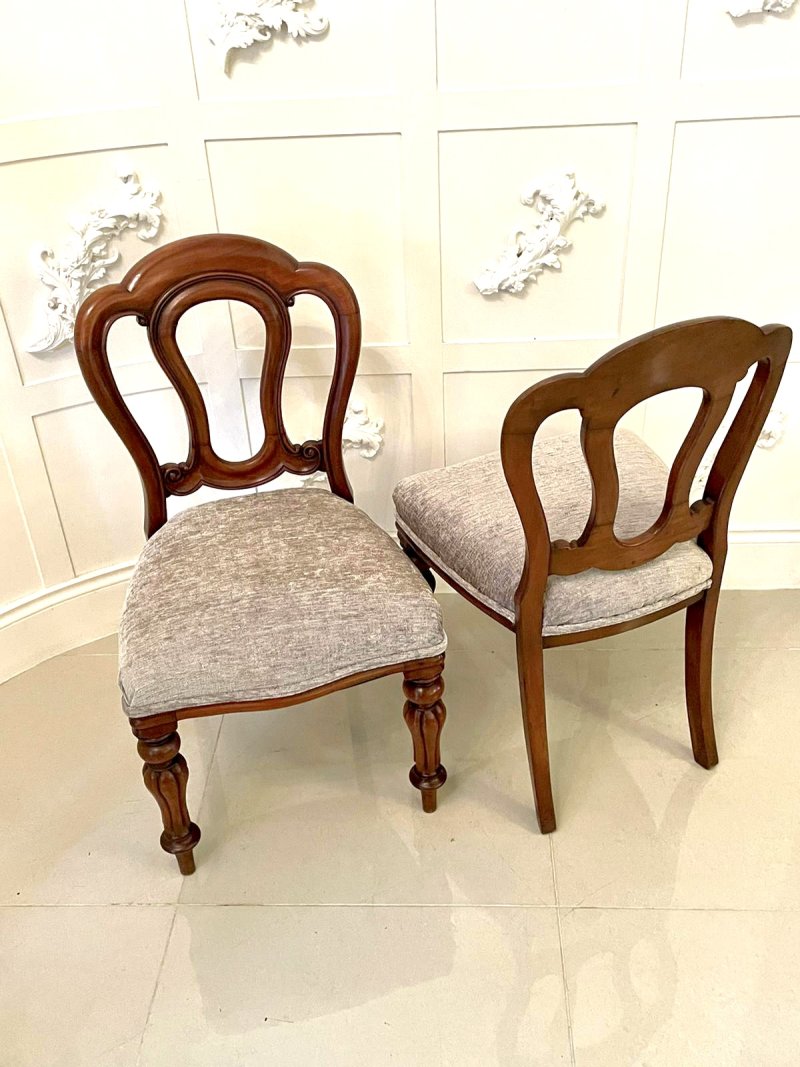 Antique Set of Six Victorian Quality Mahogany Dining Chairs - Image 3